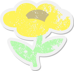 cartoon flower growing grunge sticker