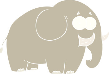 flat color style cartoon elephant