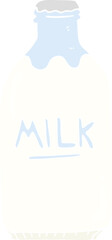 flat color illustration of a cartoon milk bottle