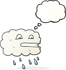 thought bubble cartoon rain cloud
