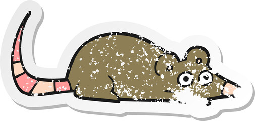 distressed sticker of a cartoon mouse