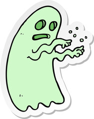 sticker of a cartoon ghost