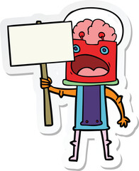 sticker of a cartoon robot