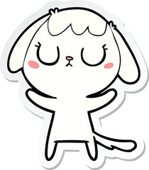 sticker of a cute cartoon dog