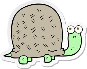 sticker of a cartoon sad turtle