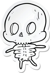 sticker of a cartoon skeleton