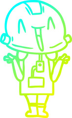 Obraz premium cold gradient line drawing cartoon robot