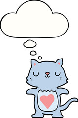 cute cartoon cat and thought bubble