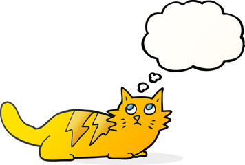 thought bubble cartoon cat