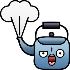 gradient shaded cartoon steaming kettle