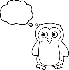 thought bubble cartoon penguin