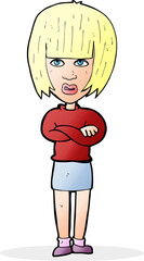 cartoon annoyed woman