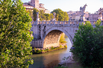 Fototapeta na wymiar Ponte Sant'Angelo in Rome, Italy
