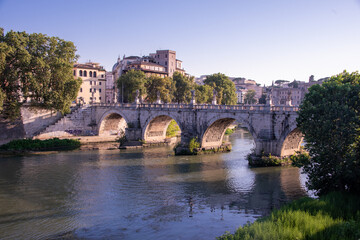 Fototapeta premium Ponte Sant'Angelo in Rome, Italy