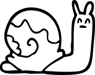 line drawing cartoon snail