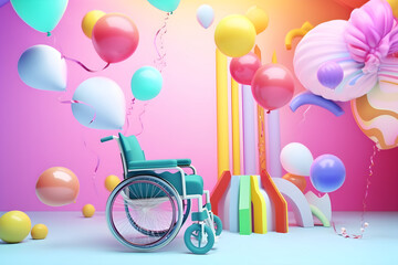 World Disability Day Design Background For Greeting Moment, ai generative - obrazy, fototapety, plakaty
