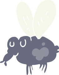 flat color style cartoon fly