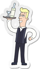 sticker of a cartoon waiter