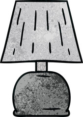 textured cartoon doodle of a bed side lamp