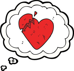 thought bubble cartoon broken heart