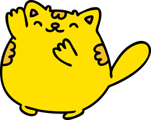 cute cartoon cat waving