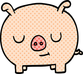 cartoon doodle happy pig