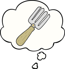 cartoon fork and thought bubble