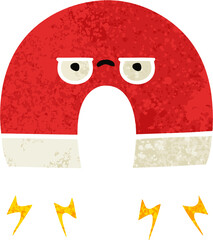 retro illustration style cartoon magnet