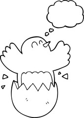 thought bubble cartoon hatching egg