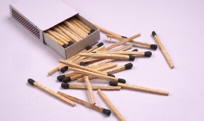 Close-up of a red match isolated on a white background. with clipping path