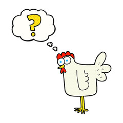 thought bubble cartoon confused chicken