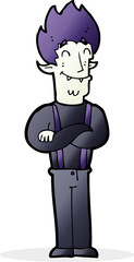 cartoon happy vampire man