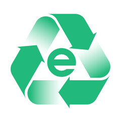Obraz premium E-waste, electronics recycling vector icon badge