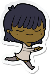 sticker of a cartoon woman