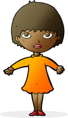 cartoon woman in dress