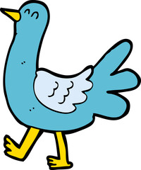 cartoon walking bird