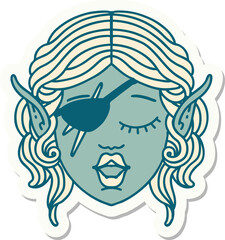 elf rogue character face sticker