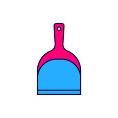 Filled outline Dustpan icon isolated on white background. Cleaning scoop services. Vector