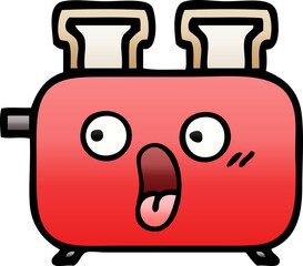 gradient shaded cartoon of a toaster