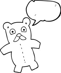 speech bubble cartoon teddy bear