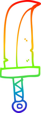 recommend clip art: rainbow gradient line drawing cartoon dagger