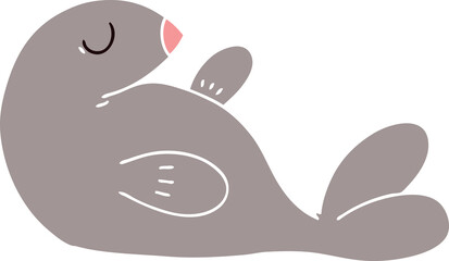 quirky hand drawn cartoon seal