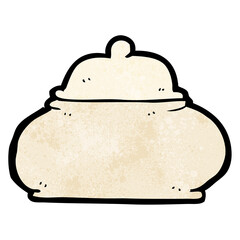 textured cartoon old style ceramic pot