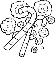 black and white cartoon candy canes