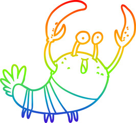 rainbow gradient line drawing cartoon lobster