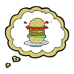 thought bubble cartoon burger