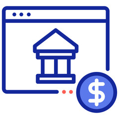 Online banking and financial transactions icon