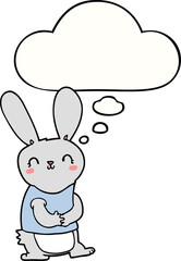 cute cartoon rabbit and thought bubble