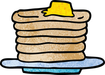 cartoon doodle stack of pancakes