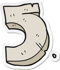 sticker of a cartoon stone number five